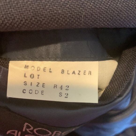 Robert Alexander Mens Blazer Size 42R Navy Wool Blend Two-Button - Picture 4 of 11